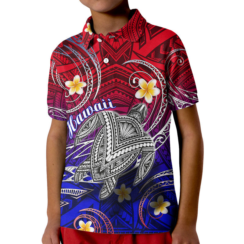 Hawaii Polo Shirt Hawaiian Turtle Plumeria Mixed Polynesian Style - Wonder Print Shop