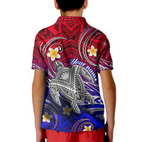 Custom Hawaii Polo Shirt Hawaiian Turtle Plumeria Mixed Polynesian Style - Wonder Print Shop