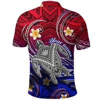 Custom Hawaii Polo Shirt Hawaiian Turtle Plumeria Mixed Polynesian Style - Wonder Print Shop
