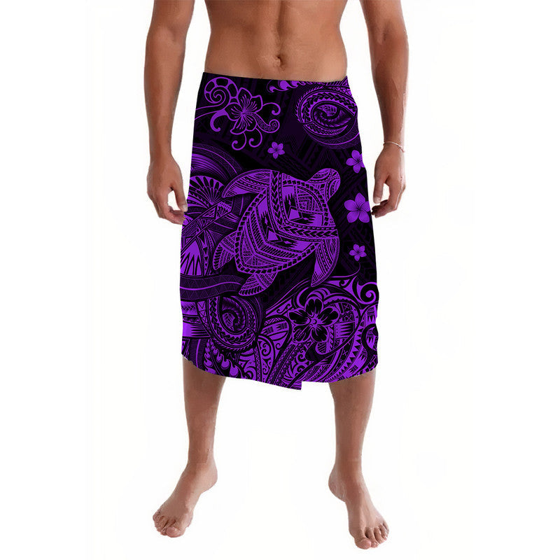 Hawaii Turtle Polynesian Lavalava Plumeria Flower Unique Style - Purple LT8 - Wonder Print Shop