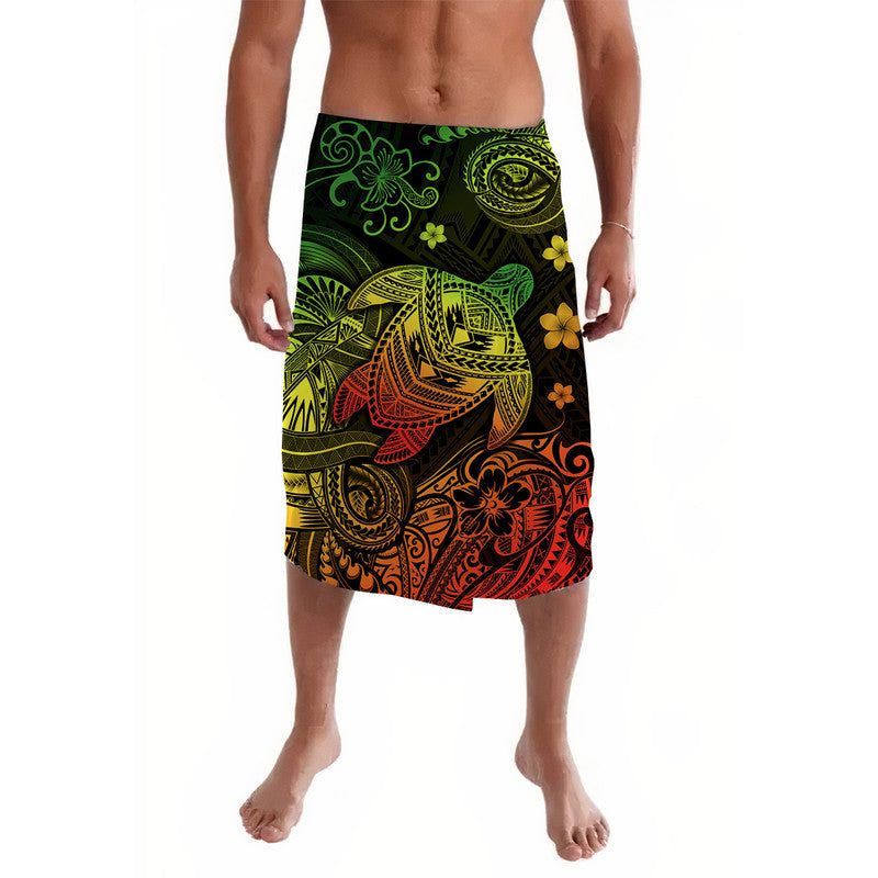 Hawaii Turtle Polynesian Lavalava Plumeria Flower Unique Style - Reggae LT8 - Wonder Print Shop
