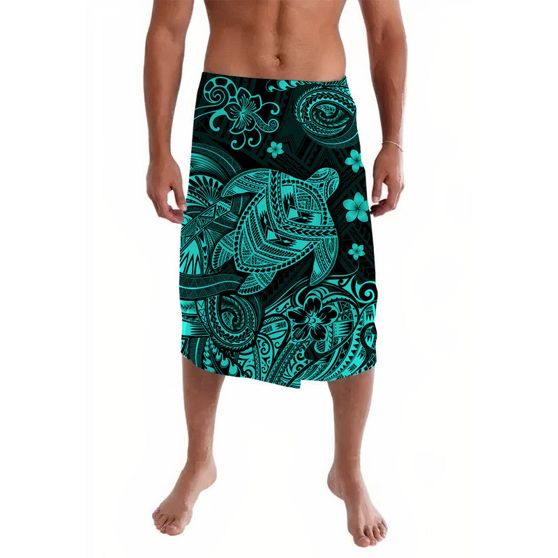 Hawaii Turtle Polynesian Lavalava Plumeria Flower Unique Style - Turquoise LT8 - Wonder Print Shop