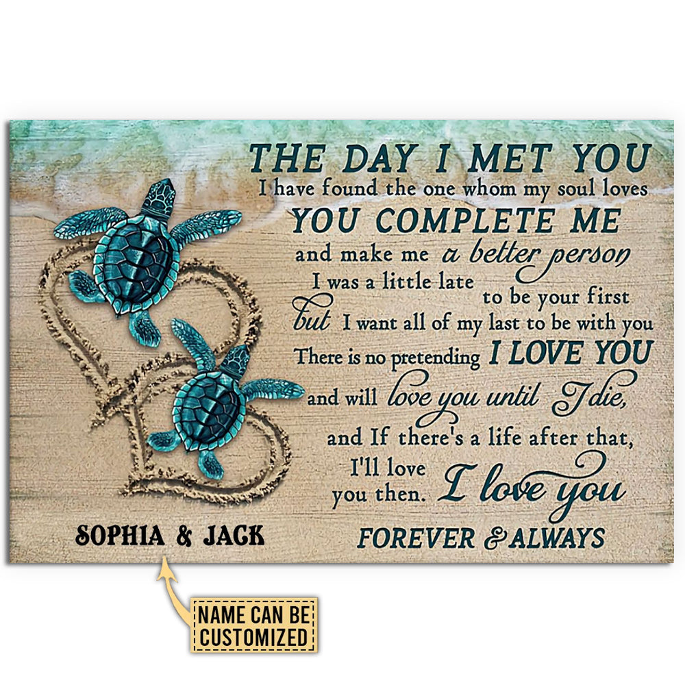 turtle-couple-love-personalized-horizontal-poster