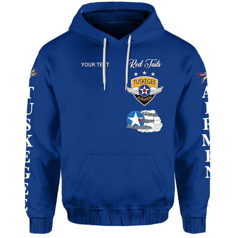 Custom Tuskegee Airmen Hoodie The Blue Tails Simplified Vibes Blue LT8 - Wonder Print Shop