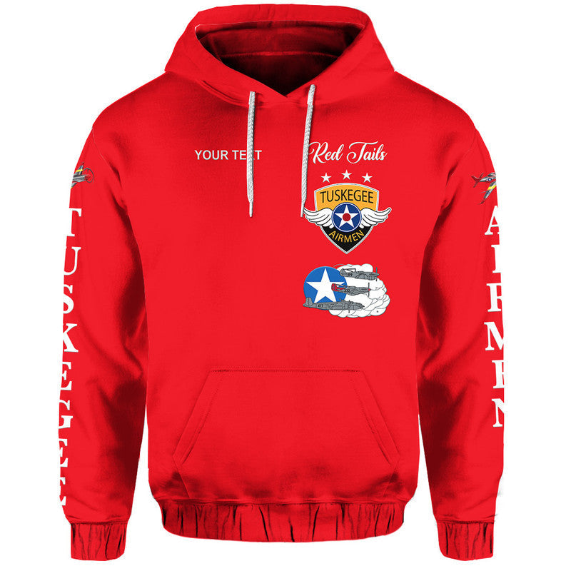 Custom Tuskegee Airmen Hoodie The Red Tails Simplified Vibes Red LT8 - Wonder Print Shop