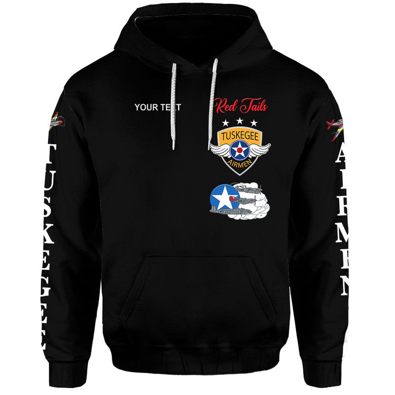 Custom Tuskegee Airmen Hoodie The Red Tails Simplified Vibes Black LT8 - Wonder Print Shop