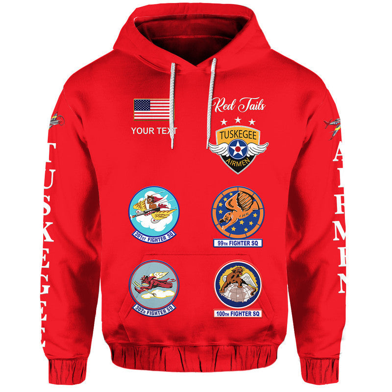 Custom Tuskegee Airmen Hoodie The Red Tails Simple Style Red LT8 - Wonder Print Shop