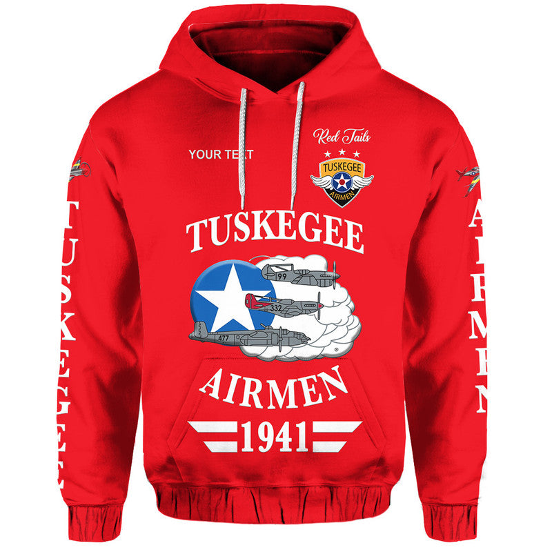 Custom Tuskegee Airmen Hoodie The Red Tails Original Style Red LT8 - Wonder Print Shop