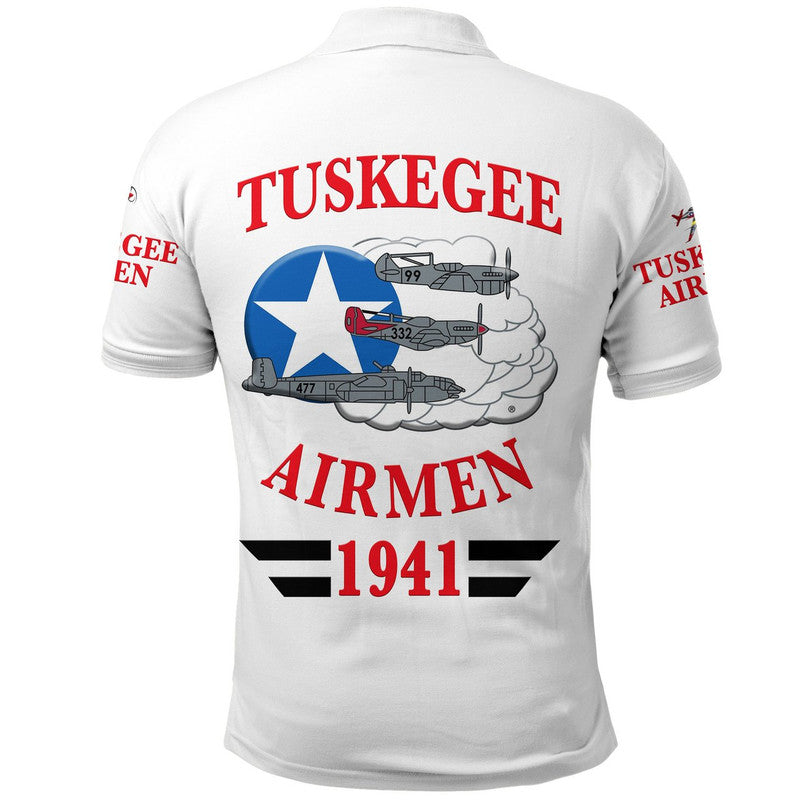 Custom Tuskegee Airmen Polo Shirt The White Tails Simple Style White LT8 - Wonder Print Shop