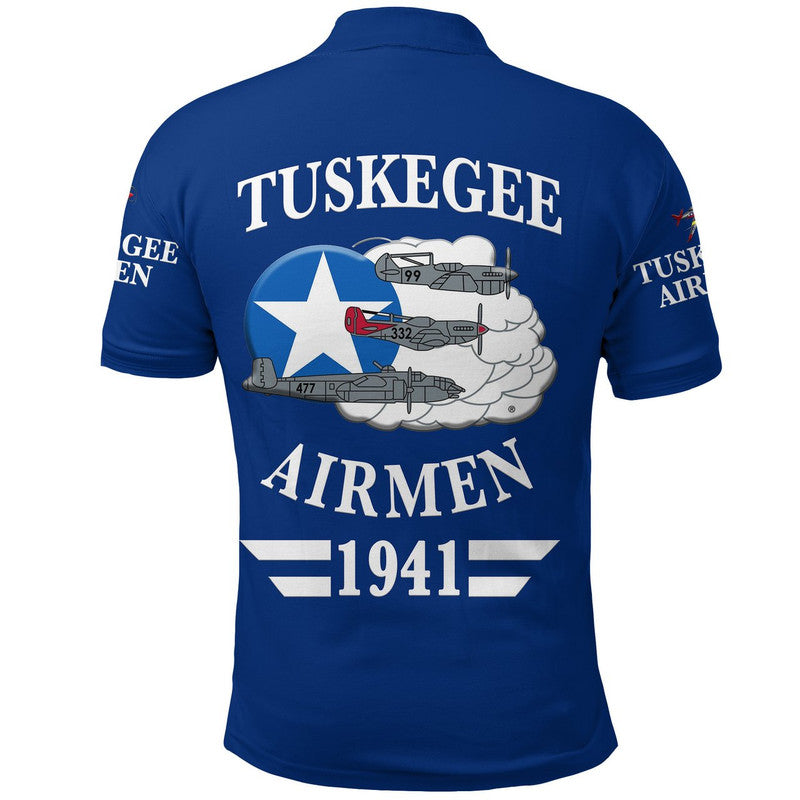 Custom Tuskegee Airmen Polo Shirt The Blue Tails Original Style Blue LT8 - Wonder Print Shop