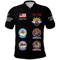 Custom Tuskegee Airmen Polo Shirt The Red Tails Simple Style Black LT8 - Wonder Print Shop