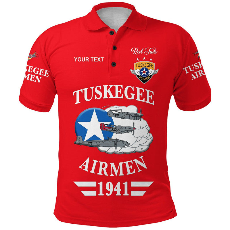 Custom Tuskegee Airmen Polo Shirt The Red Tails Original Style Red LT8 - Wonder Print Shop