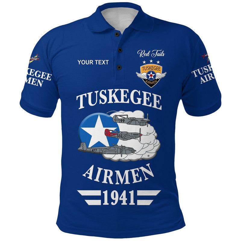 Custom Tuskegee Airmen Polo Shirt The Blue Tails Original Style Blue LT8 - Wonder Print Shop