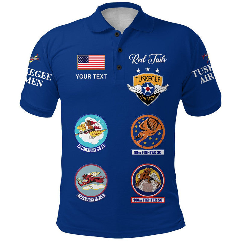 Custom Tuskegee Airmen Polo Shirt The Blue Tails Simple Style Blue LT8 - Wonder Print Shop