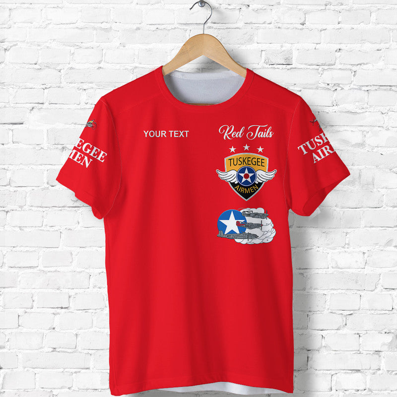 Custom Tuskegee Airmen T Shirt The Red Tails Simplified Vibes Red LT8 - Wonder Print Shop