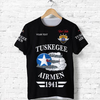 Custom Tuskegee Airmen T Shirt The Red Tails Original Style Black LT8 - Wonder Print Shop