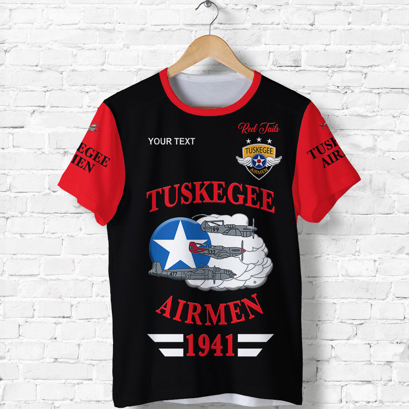 Custom Tuskegee Airmen T Shirt The Red Tails Original Style Black Red LT8 - Wonder Print Shop