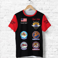 Custom Tuskegee Airmen T Shirt The Red Tails Simple Style Black Red LT8 - Wonder Print Shop