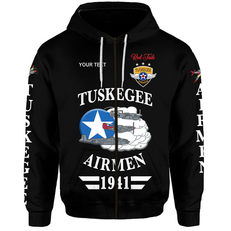 Custom Tuskegee Airmen Hoodie The Red Tails Original Style Black LT8 - Wonder Print Shop