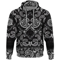 Viking Hoodie Two Warrior Axes with Bandana Paisley Style RLT12 - Wonder Print Shop