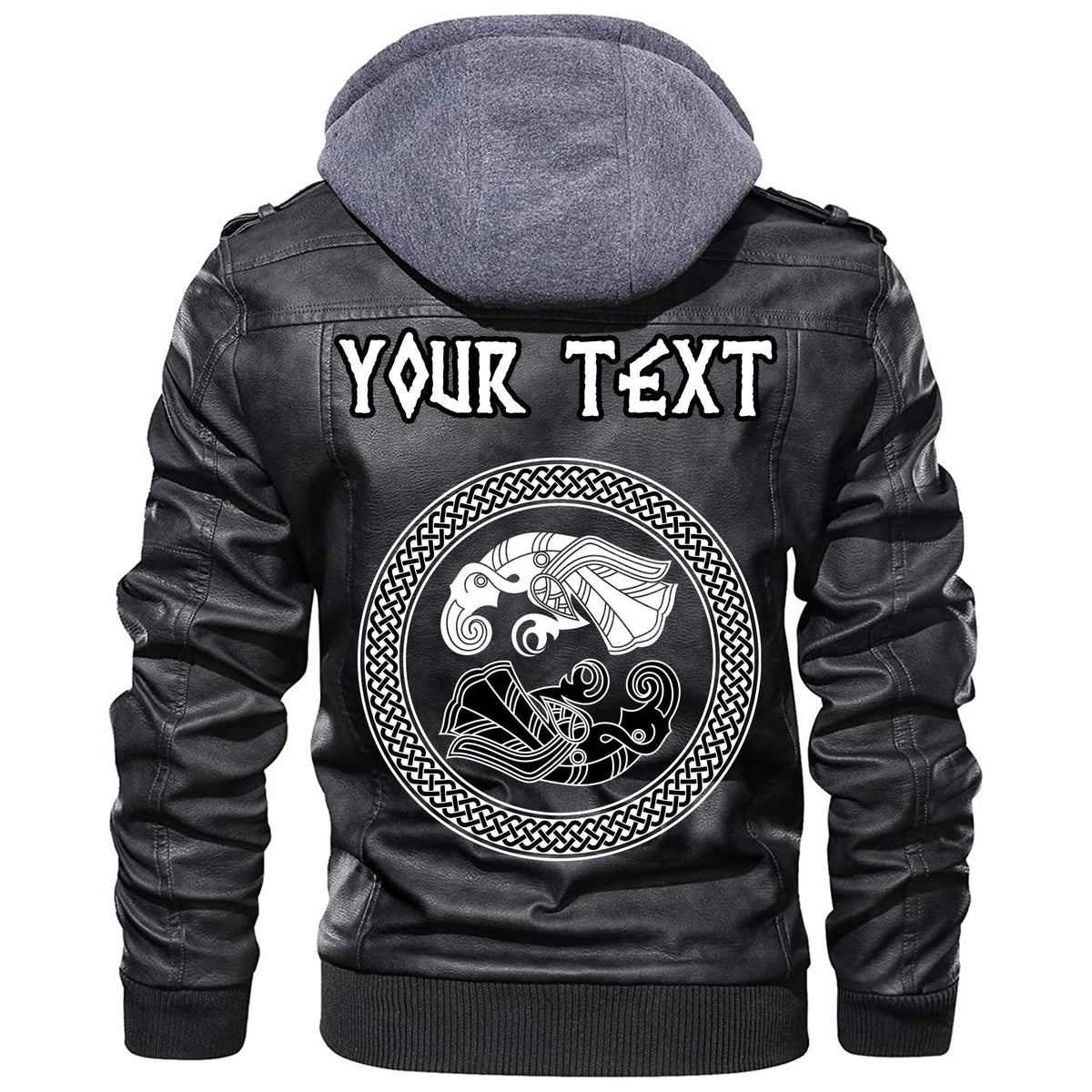 (Custom) Wonder Print Shop - Two Ravens Of The God Odin In Scandinavian Style Leather Jacket RLT12 - Wonder Print Shop