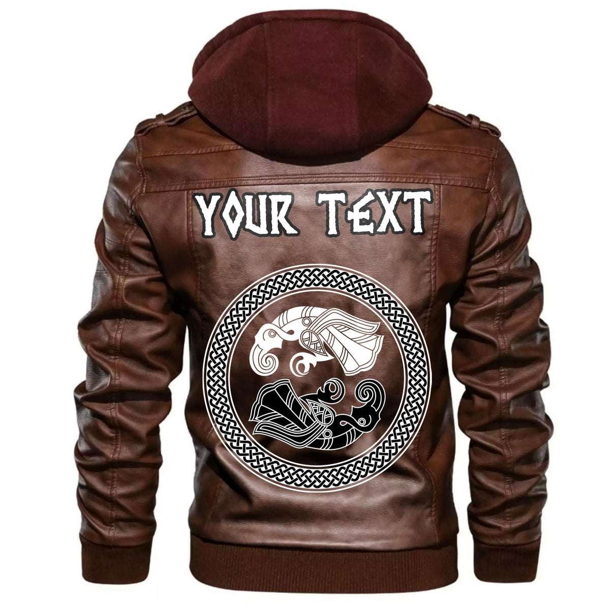 (Custom) Wonder Print Shop - Two Ravens Of The God Odin In Scandinavian Style Leather Jacket RLT12 - Wonder Print Shop