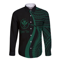 Hawaii Long Sleeves Button Shirts - Green Polynesian Tentacle Tribal Pattern - Wonder Print Shop