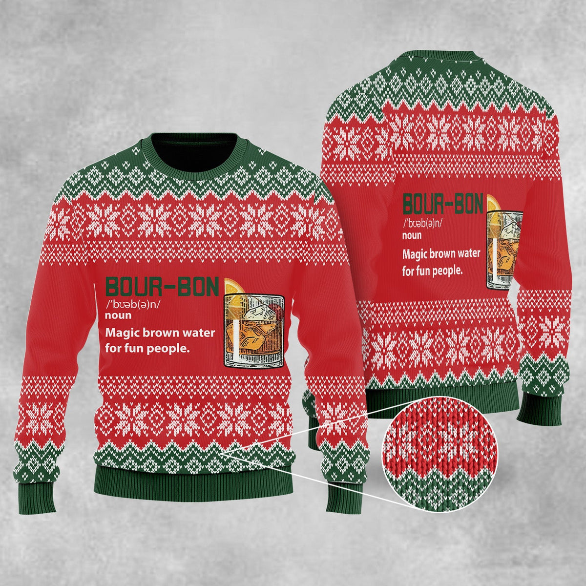 Bourbon Noun Ugly Christmas Sweater - Wonder Print Shop