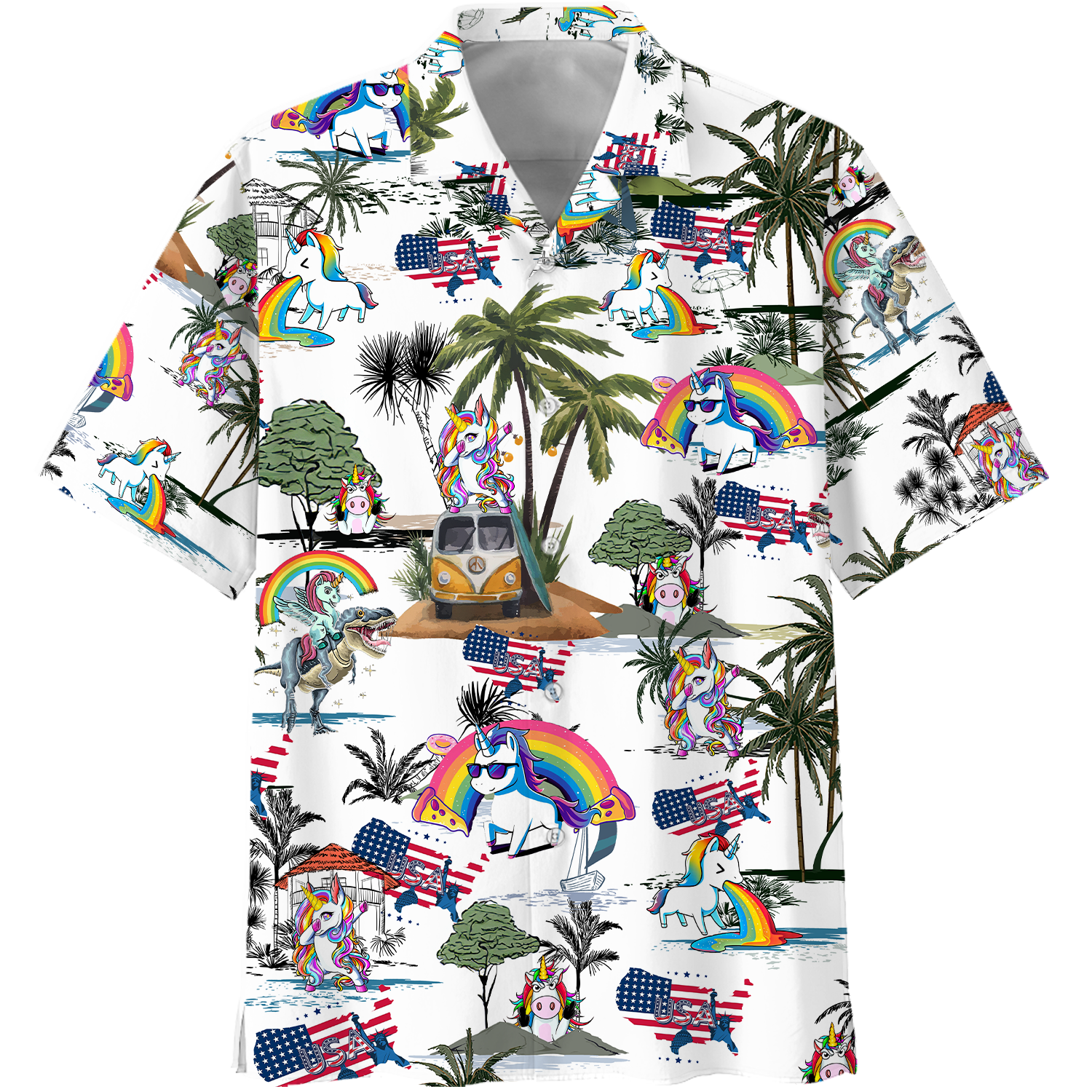 Unicorn Style Hawaiian Shirt - Wonder Print Shop