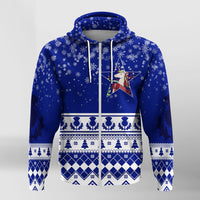 Christmas Scottish Unicorn Zip Hoodie with Thistle Pattern - Wonder Print Shop