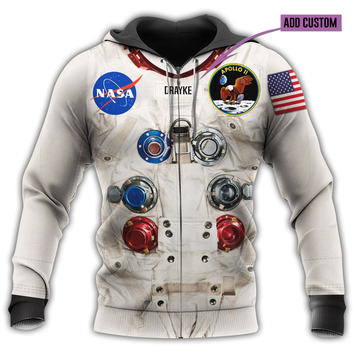 Astronaut With Galaxy Nasa Personalized Hoodie - Wonder Print Shop