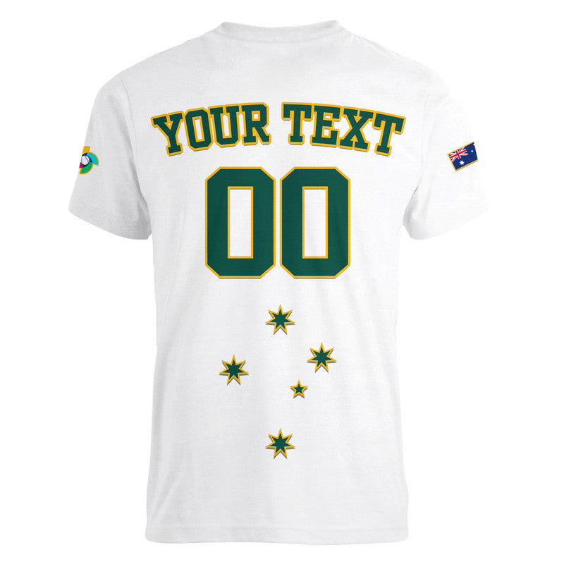 (Custom Text And Number) Baseball 2023 Australia Home Kit Women V-Neck T Shirt - Wonder Print Shop