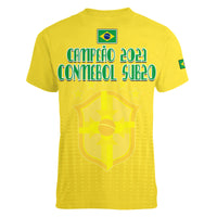 Brazil Football Sub20 Champions South American V Neck T Shirt - Wonder Print Shop