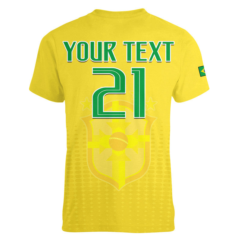 Custom Brazil Football Sub20 Champions South American V Neck T Shirt - Wonder Print Shop