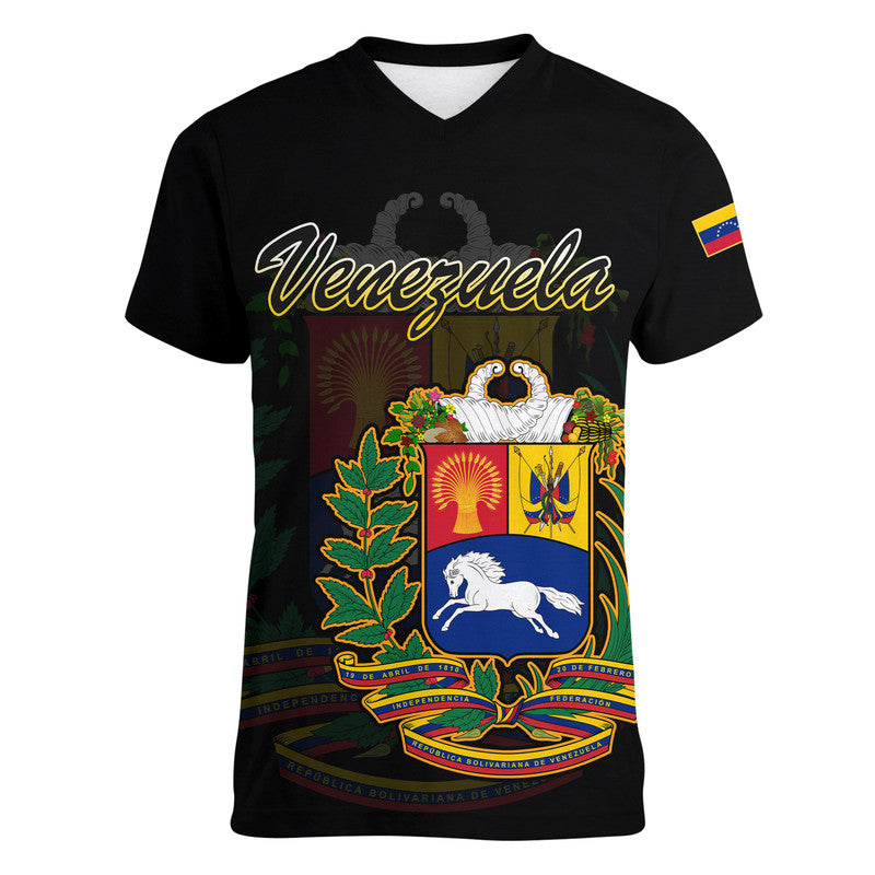 custom-personalised-venezuela-coat-of-arms-v-neck-t-shirt