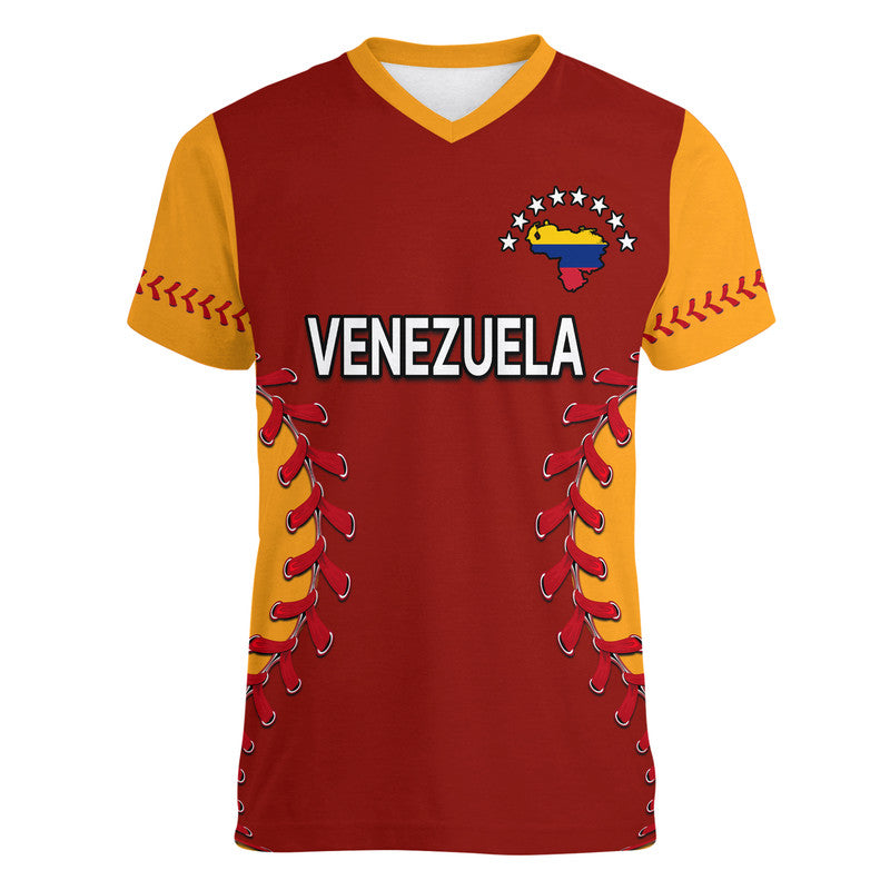 custom-personalised-venezuela-baseball-flag-map-v-neck-t-shirt
