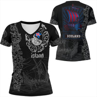Viking Clothing Viking Drakkar Iceland Warship V Neck T shirt RLT12 - Wonder Print Shop