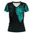 Viking Clothing Viking Compass Vegvisir Tattoo Cyan Version V Neck T shirt RLT12 - Wonder Print Shop