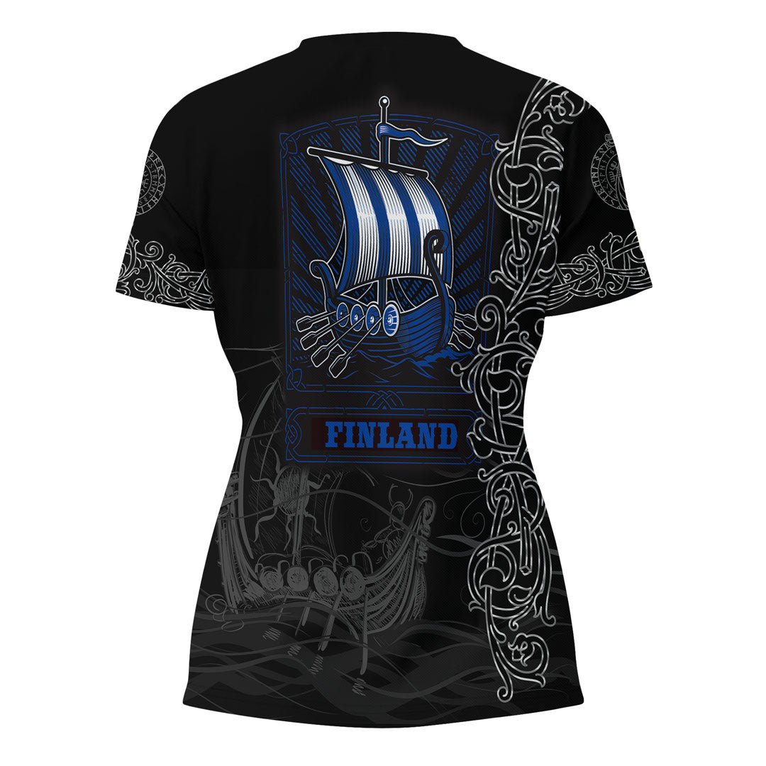 Viking Clothing Viking Drakkar Finland Warship V Neck T shirt RLT12 - Wonder Print Shop