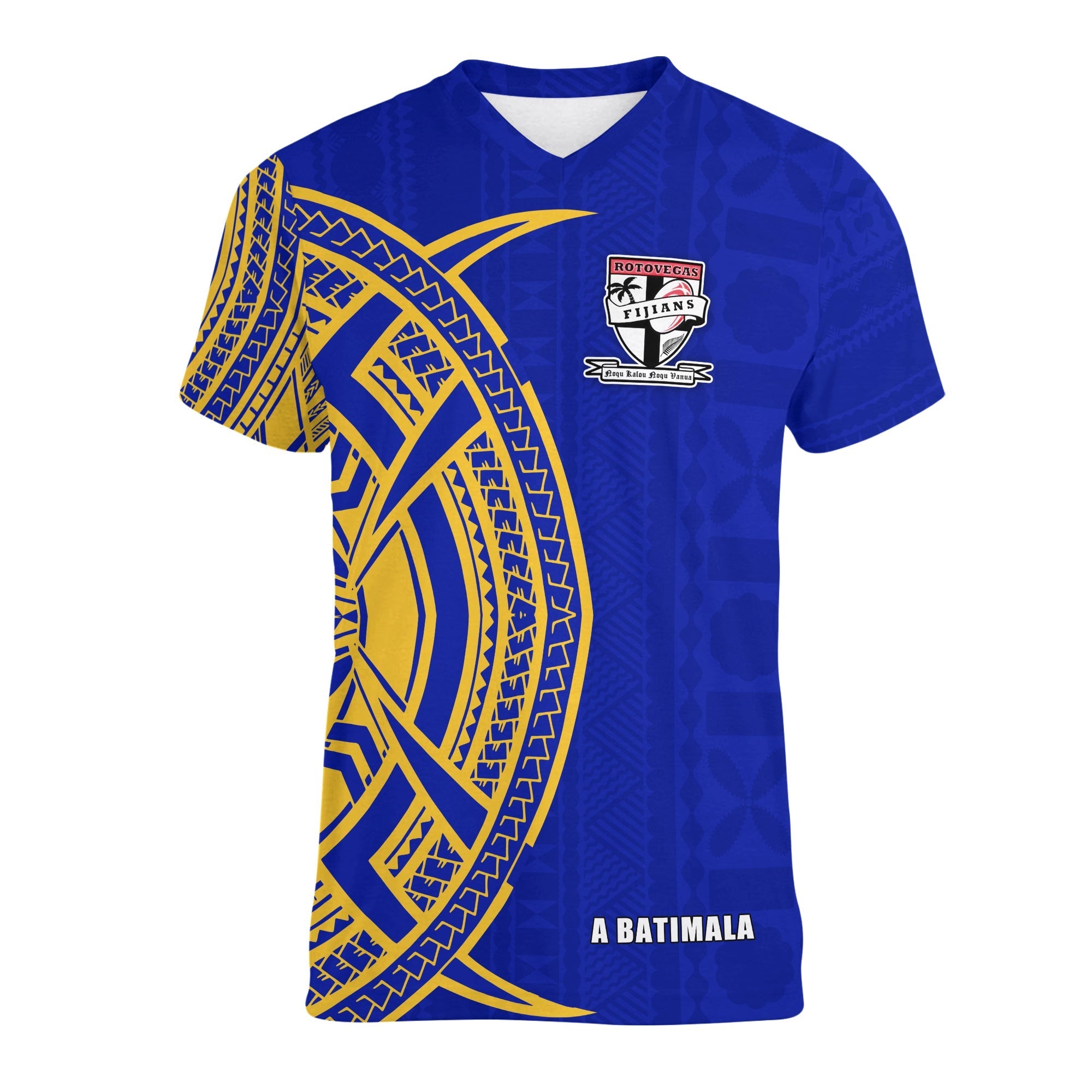 Rotorua Fijian Rugby V neck T Shirt 03 LT13 - Wonder Print Shop