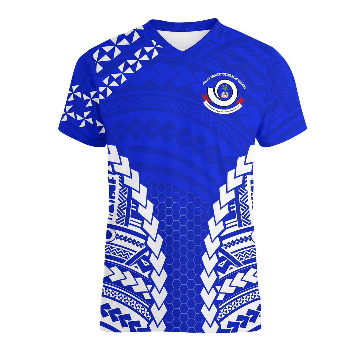 Aulua Primary/Secondary School V neck T Shirt Ver.02 LT13 - Wonder Print Shop
