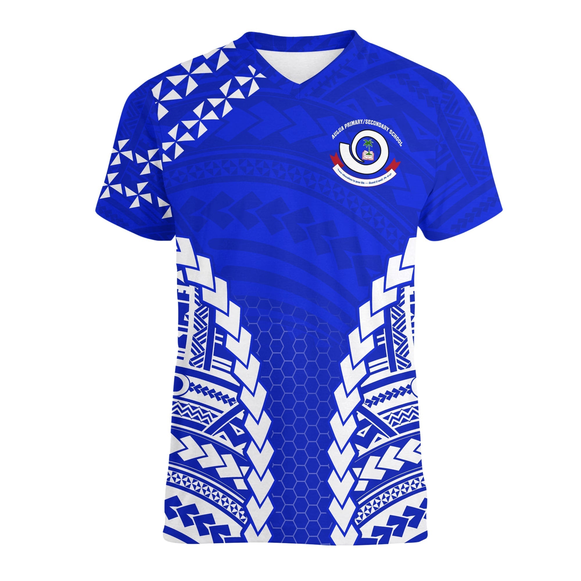 Aulua Primary/Secondary School V neck T Shirt Ver.02 LT13 - Wonder Print Shop