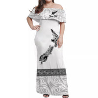 custom-personalised-new-zealand-off-shoulder-long-dress-maori-fern-and-map-white