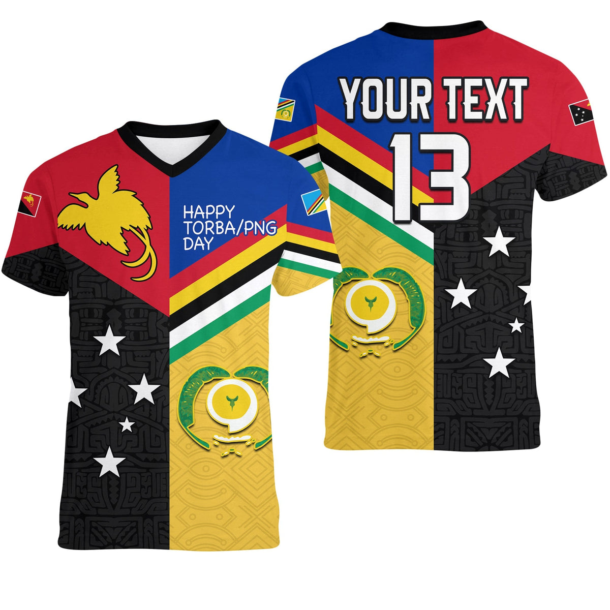 Custom Text and Number Torba PNG Day V Neck T Shirt 2022 Simple Polynesia LT13 - Wonder Print Shop