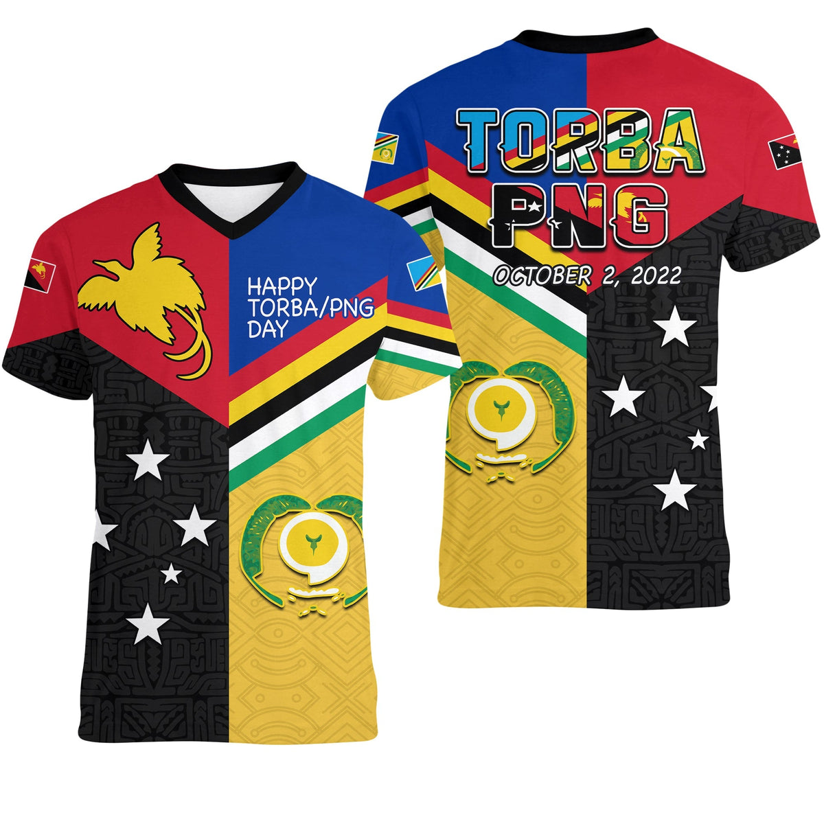 Torba PNG Day V Neck T Shirt 2022 Simple Polynesia LT13 - Wonder Print Shop