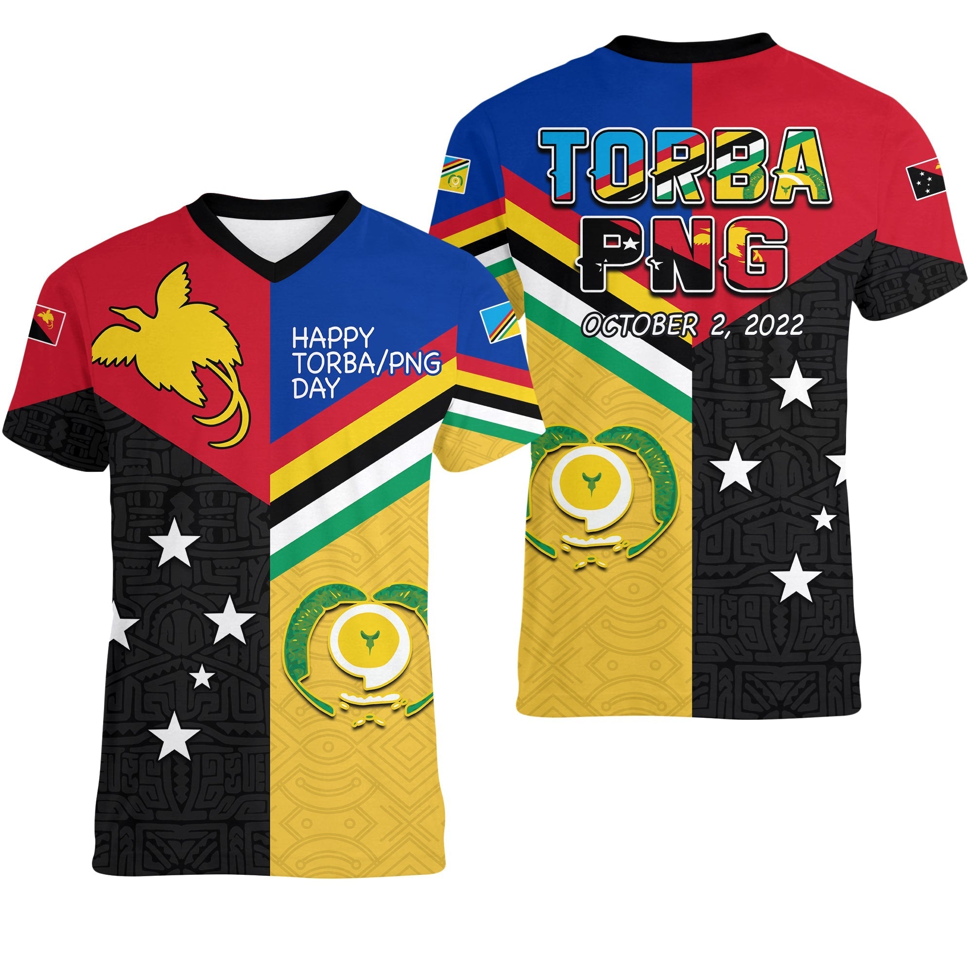 Torba PNG Day V Neck T Shirt 2022 Simple Polynesia LT13 - Wonder Print Shop