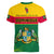 Dominica V-Neck T Shirt Dominican Coat Of Arms With Map - Wonder Print Shop