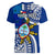(Custom Personalised) Guam and Philippines V-Neck T Shirt Guaman Filipinas Together Blue - Wonder Print Shop