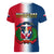 Dominican Republic V-Neck T Shirt Dominicana Coat Of Arms Gradient Style - Wonder Print Shop