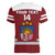 (Custom Text And Number) Latvia Hockey 2023 V-Neck T Shirt Red Sporty Style - Wonder Print Shop